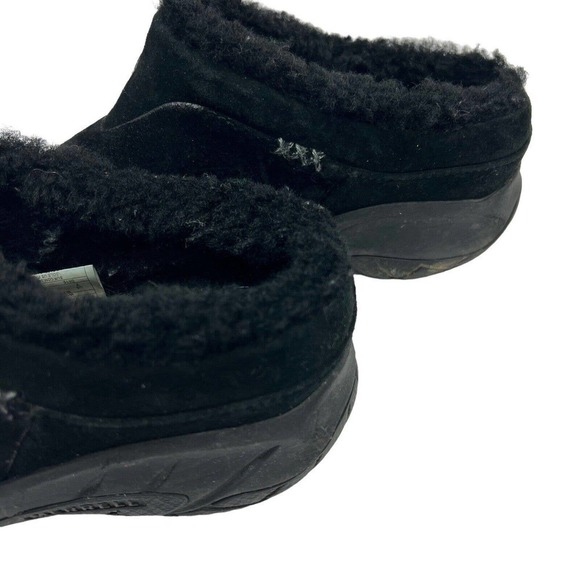 Merrell Black Encore Ice suede Mule Slides Clogs Sz 7 Sherpa Wool Lined Slip On - Picture 6 of 8